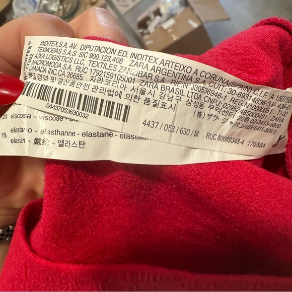 Zara Womens Med Dress Pink Woven Lined 3/4 Bell Sleeve Lined Zipper Back 13535 - Picture 6 of 6